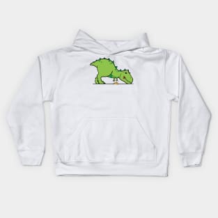 cute t-rex reaching for pizza Kids Hoodie